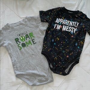 Carter's Gray and Black Short Sleeve Tees Playful Graphic Designs